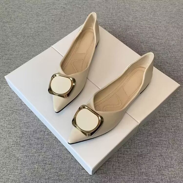 Women's 2026 spring-autumn black PU low-cut pointed-toe low-heel pumps