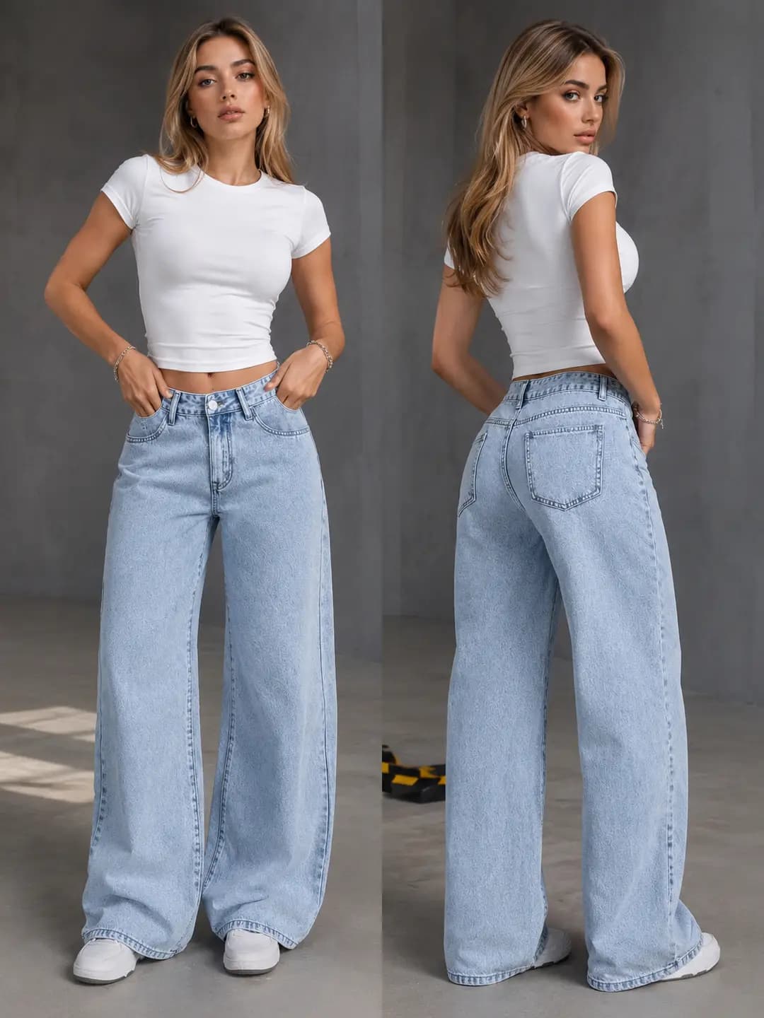 Women's high waist straight loose jeans in sweet and spicy style, trendy summer 2026 design