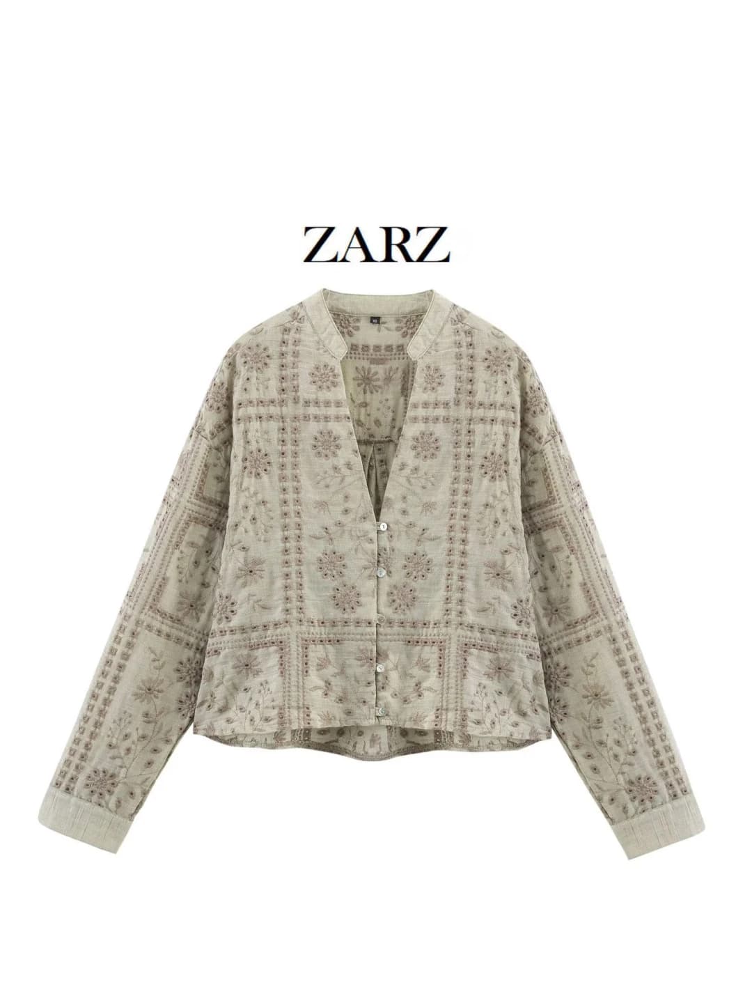 ZARZ new European style women’s embroidered cutout shirt