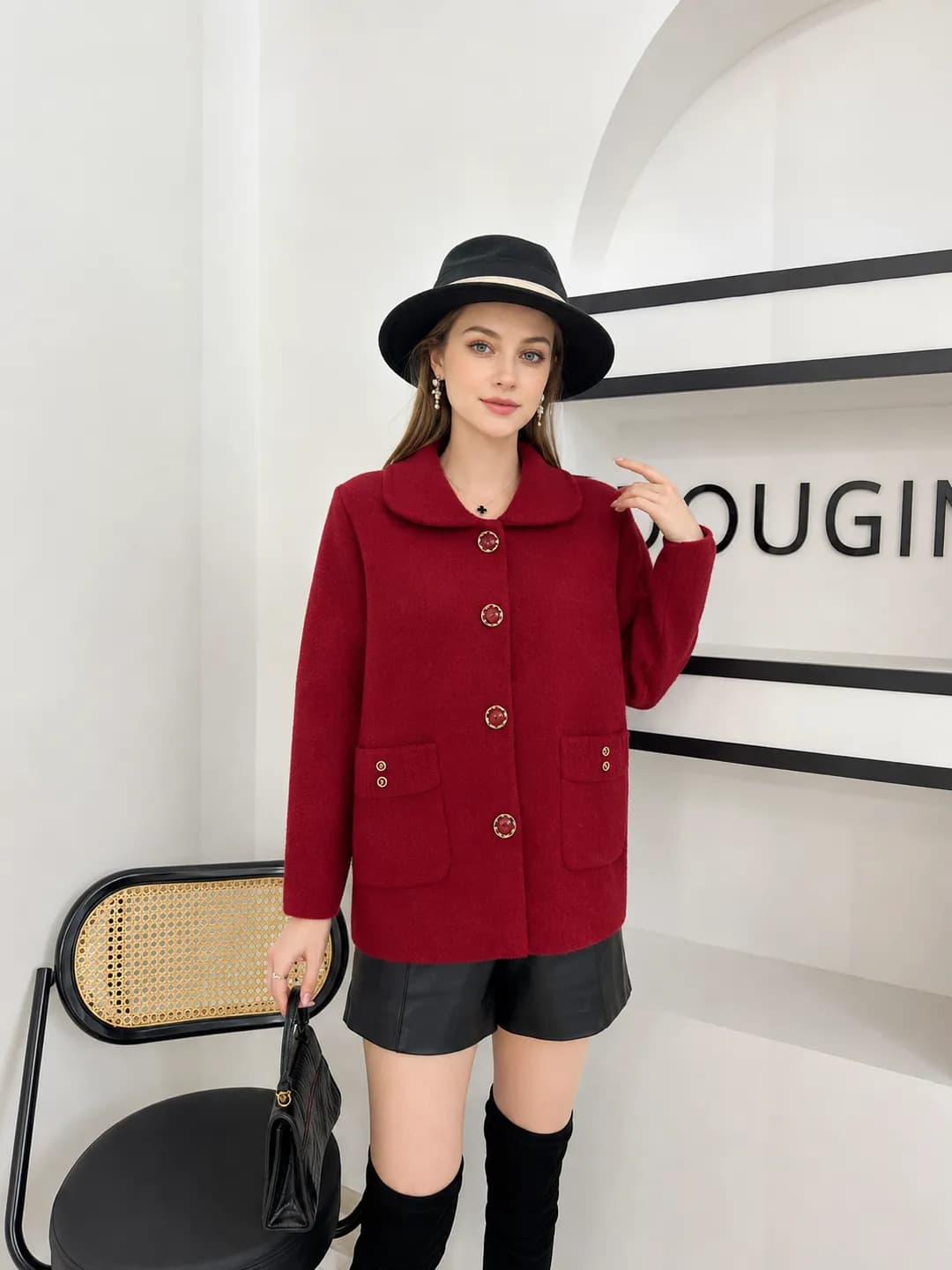 Women's Crystal Cashmere Knit Cardigan Sweater: Autumn/Winter Elegant Top for Middle-Aged and Elderly Women