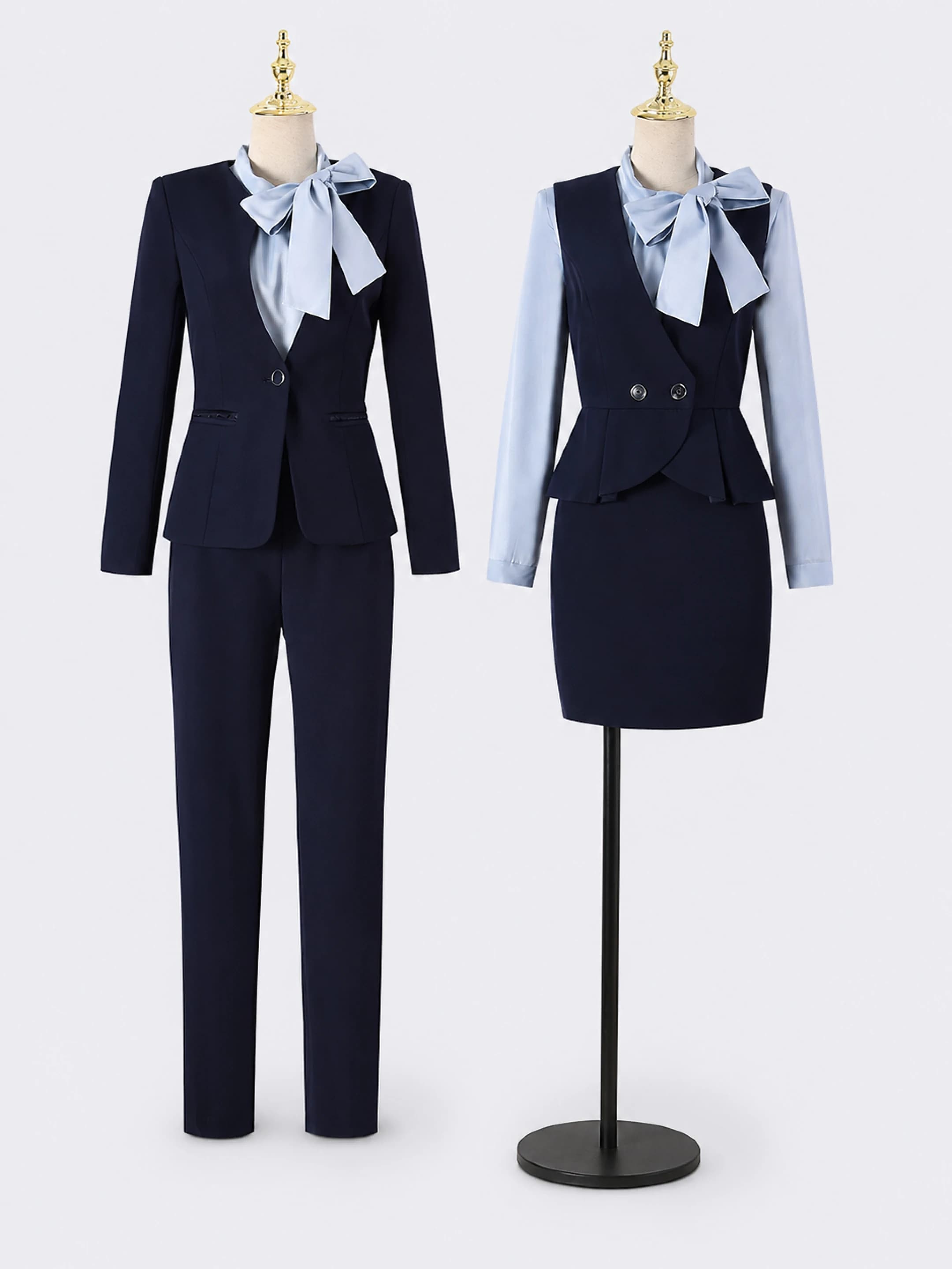 Women's stylish professional uniform suit for beauticians, medical staff, hotel reception and flight attendants