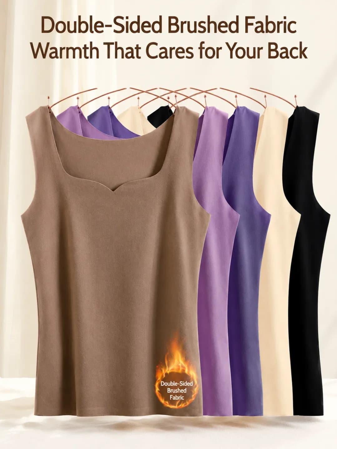 Autumn-winter derong warm vest, women's seamless slim base-layer top, wearable as outerwear
