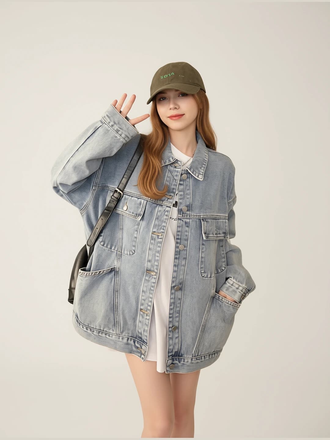 Ayollar uchun denim kurtka, bahor-kuz, koreys uslubida, uzun yeng, tanaga yopishgan, kalta, qoplamali