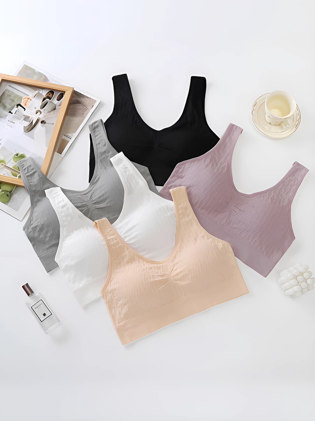 Женский бюстгальтер большого размера без косточек, майка, 80-90% нейлон, с эффектом сборки и подъема, 40-60 лет
