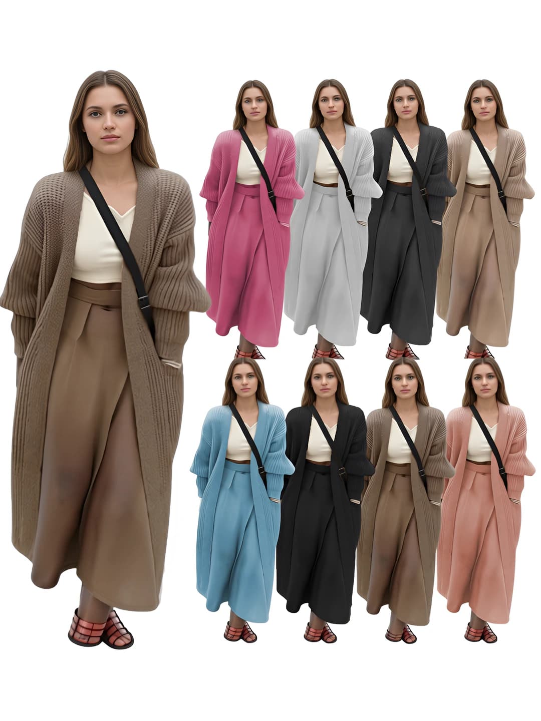 2026 autumn Amazon EU/US cross-border women's knitted cardigan with large pockets