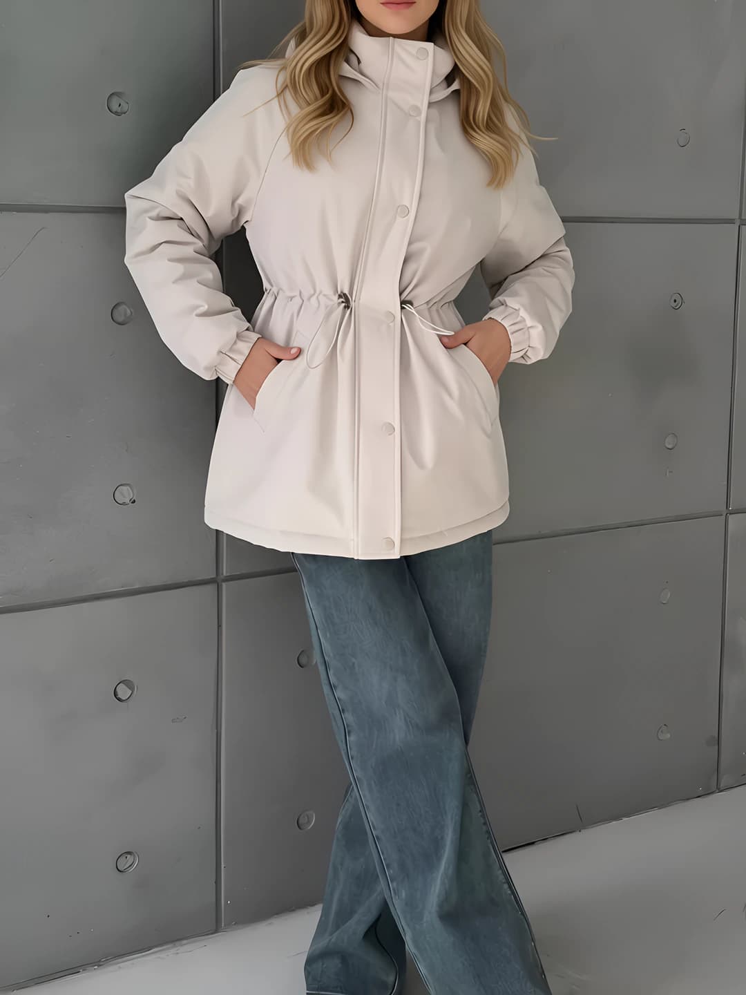Women's light jacket and windbreaker: casual, sports, medium thickness, zip closure, long sleeve, solid colour, polyester