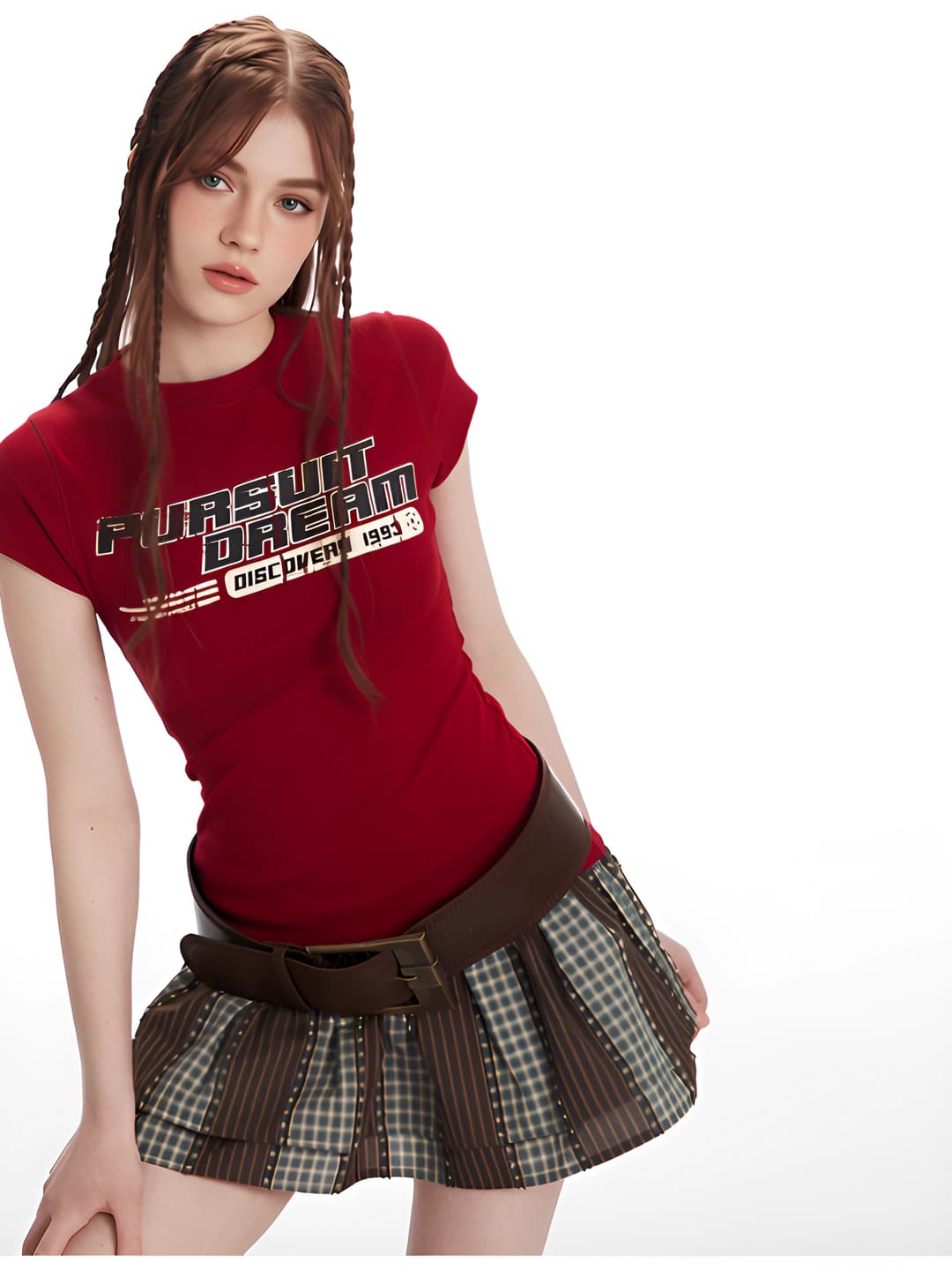 HeyHenry women's printed t-shirt, crew neck, short sleeve, slim fit, casual style