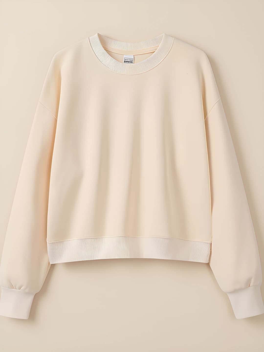 Crew neck: Apricot