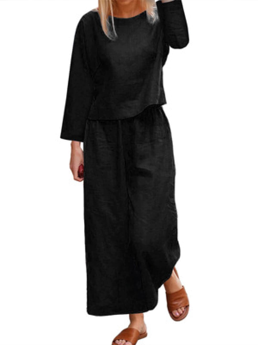Long sleeves, long pants, deep black