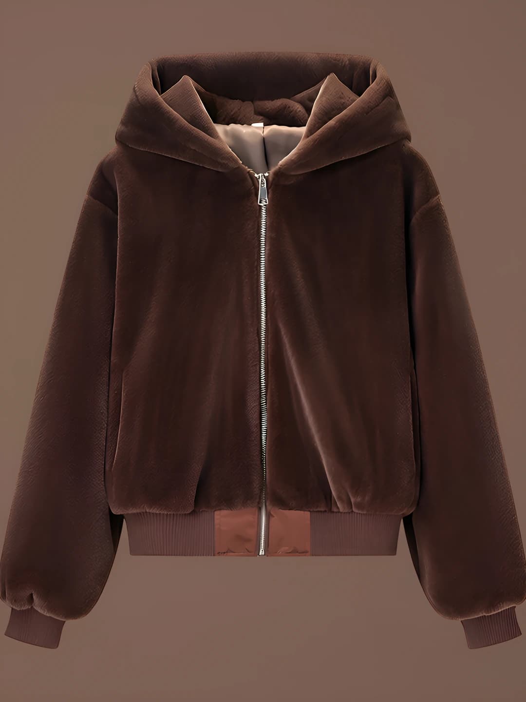 Brown hooded jacket