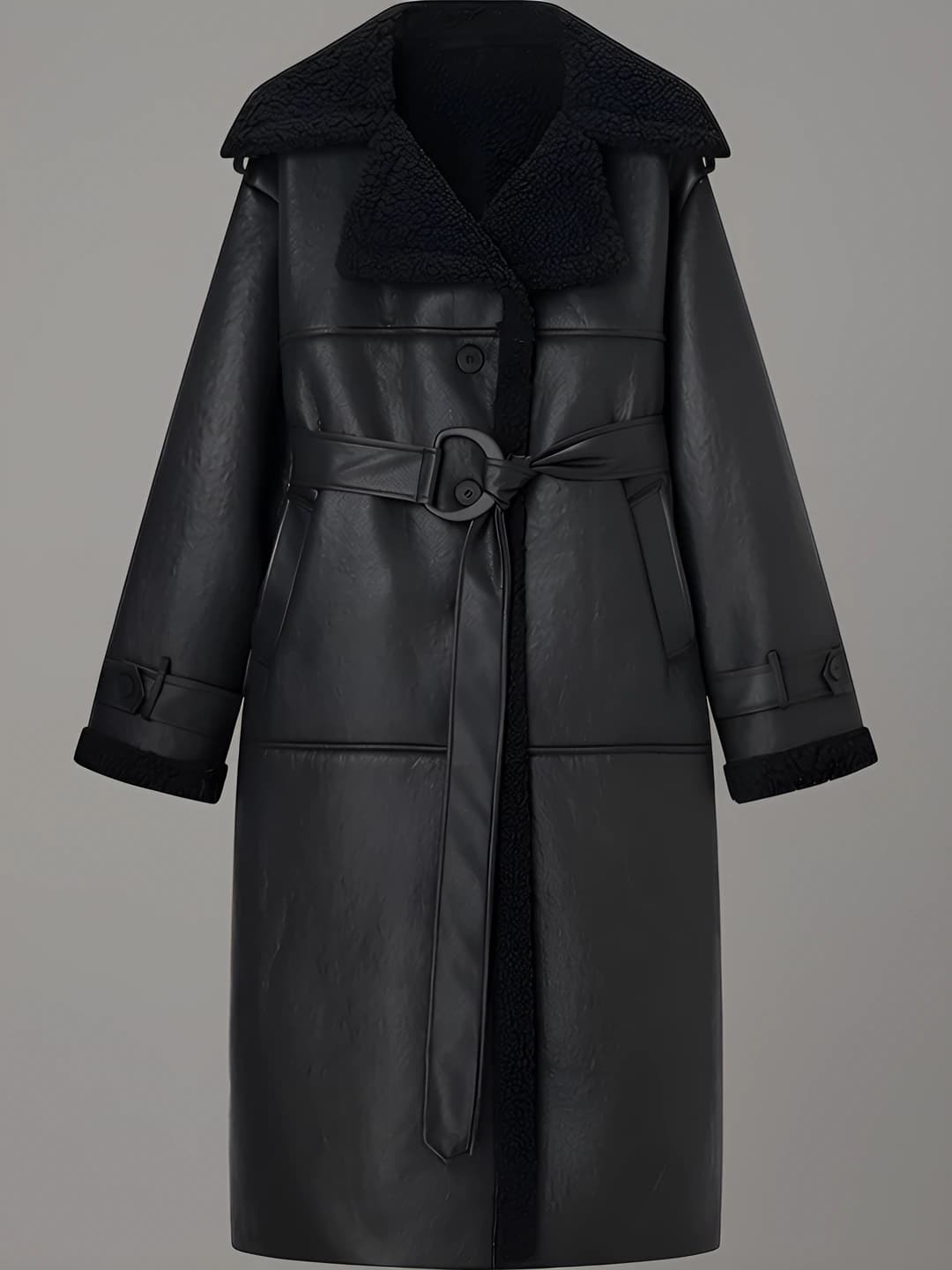 Qora trench palto