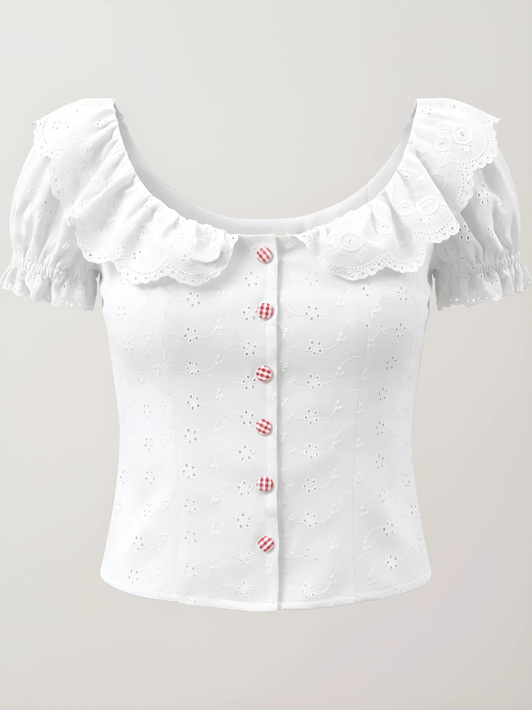 White Lace Collar Shirt