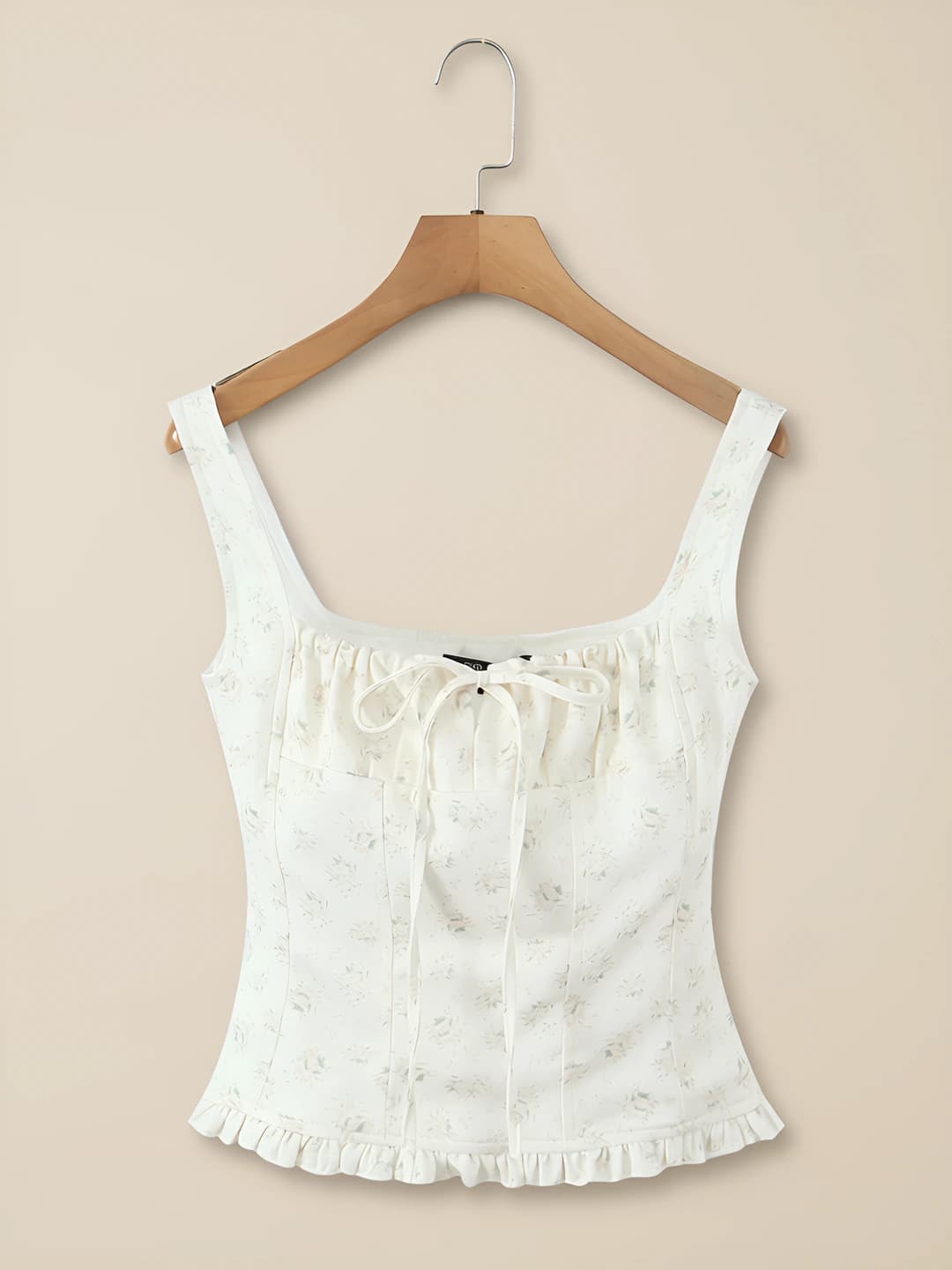 White floral halter top