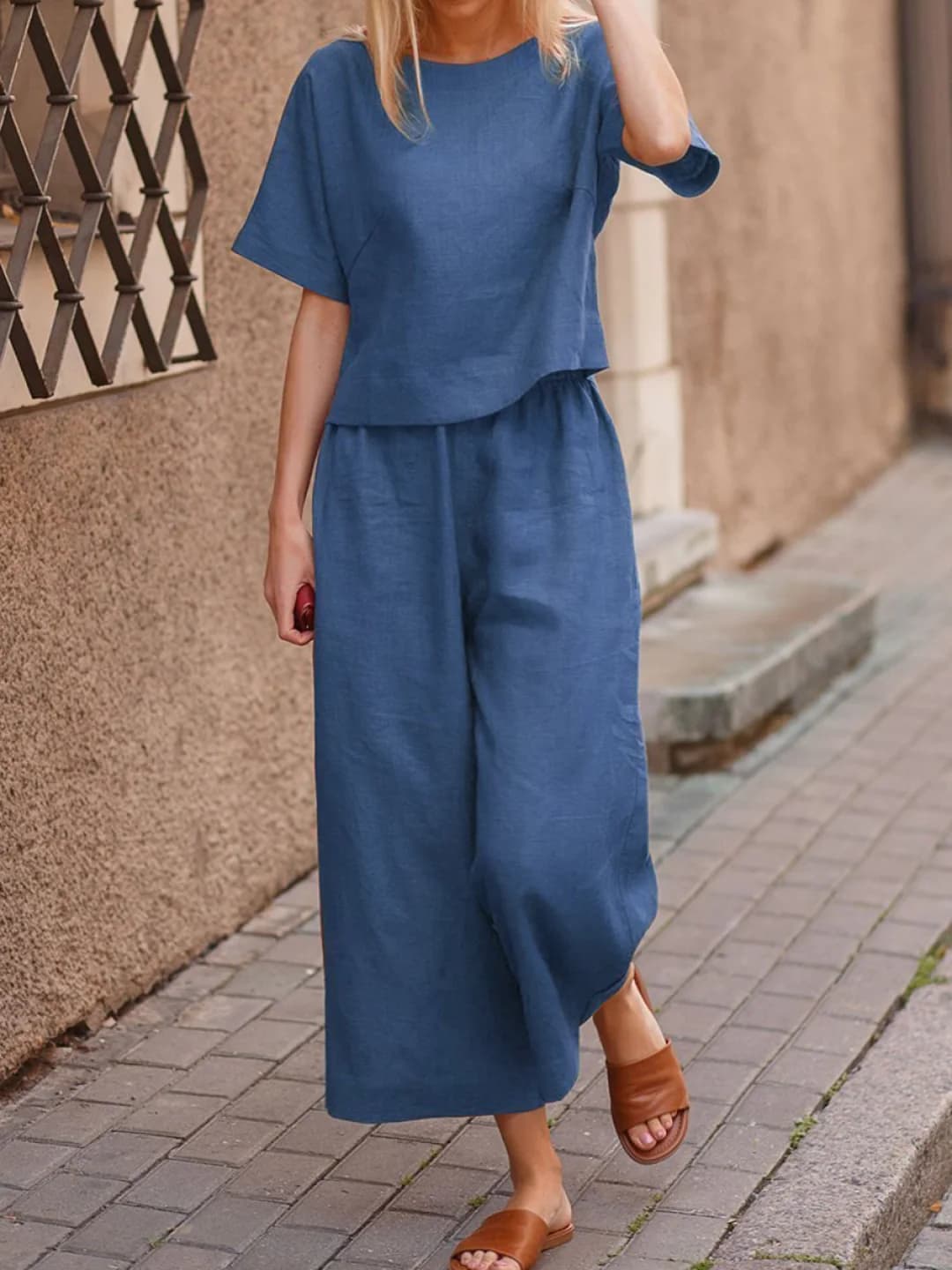 Blue, long, short sleeve