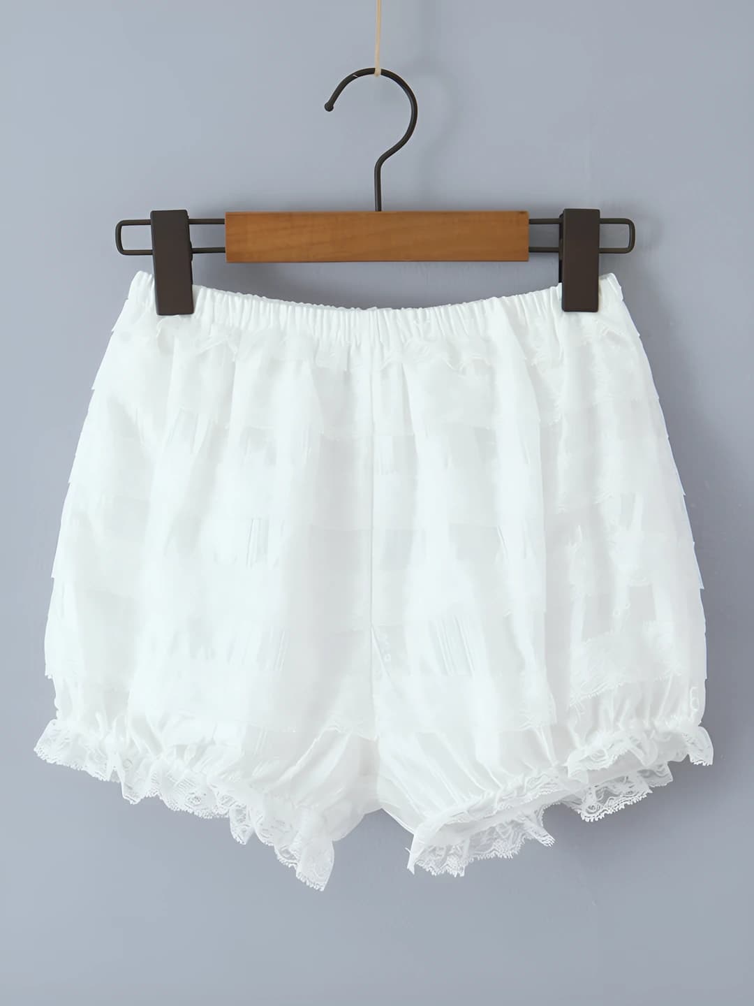White tiered shorts