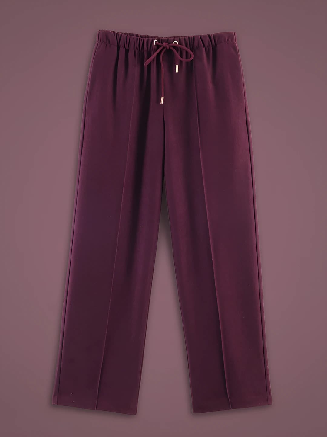 Wine red relaxed waist pants