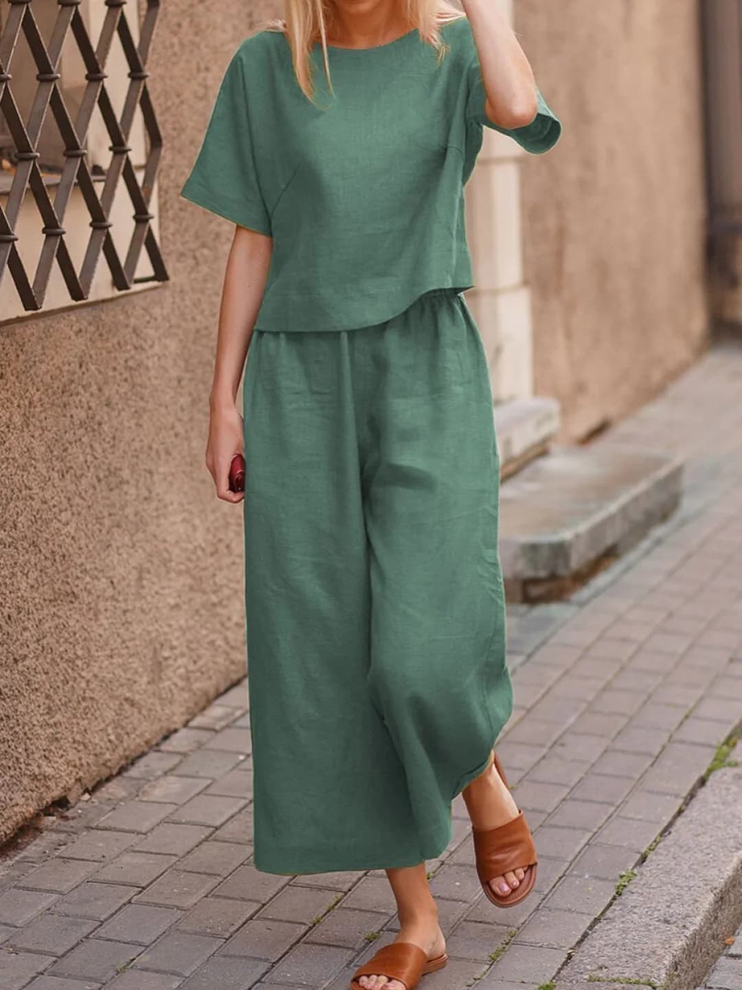 Dark green, long, short sleeve