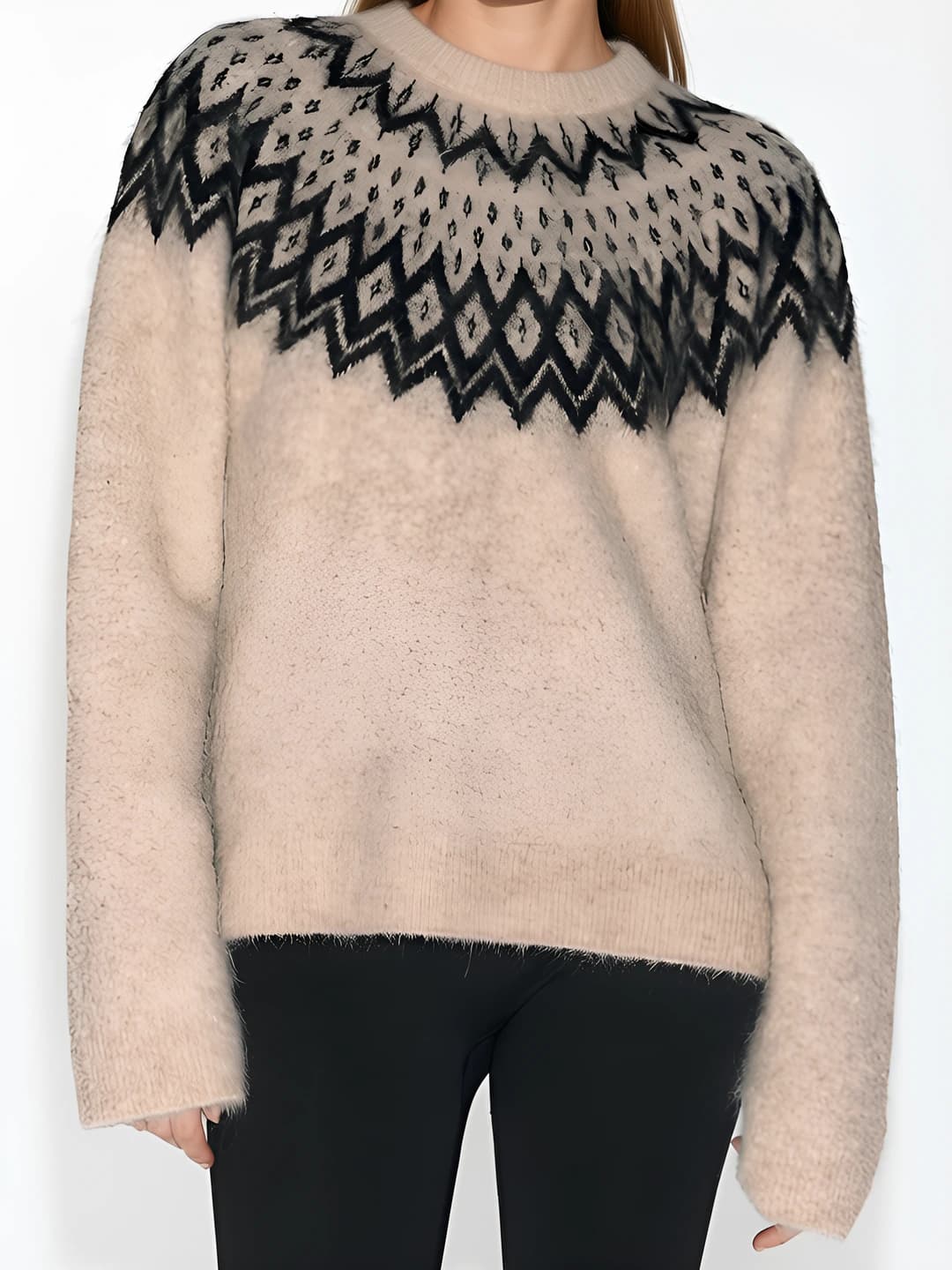Colour-block jacquard top