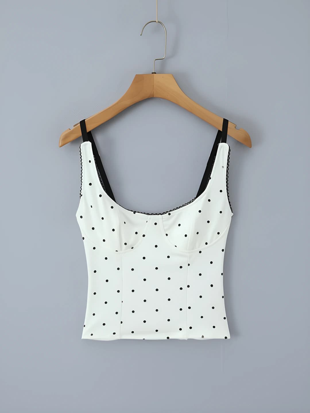 White polka dot mini top