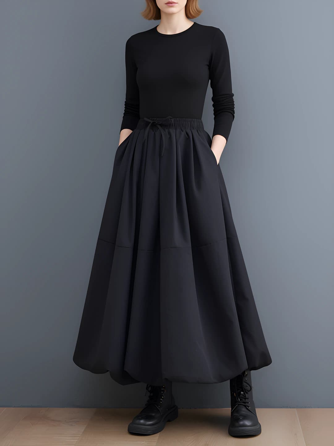 Black puff dress