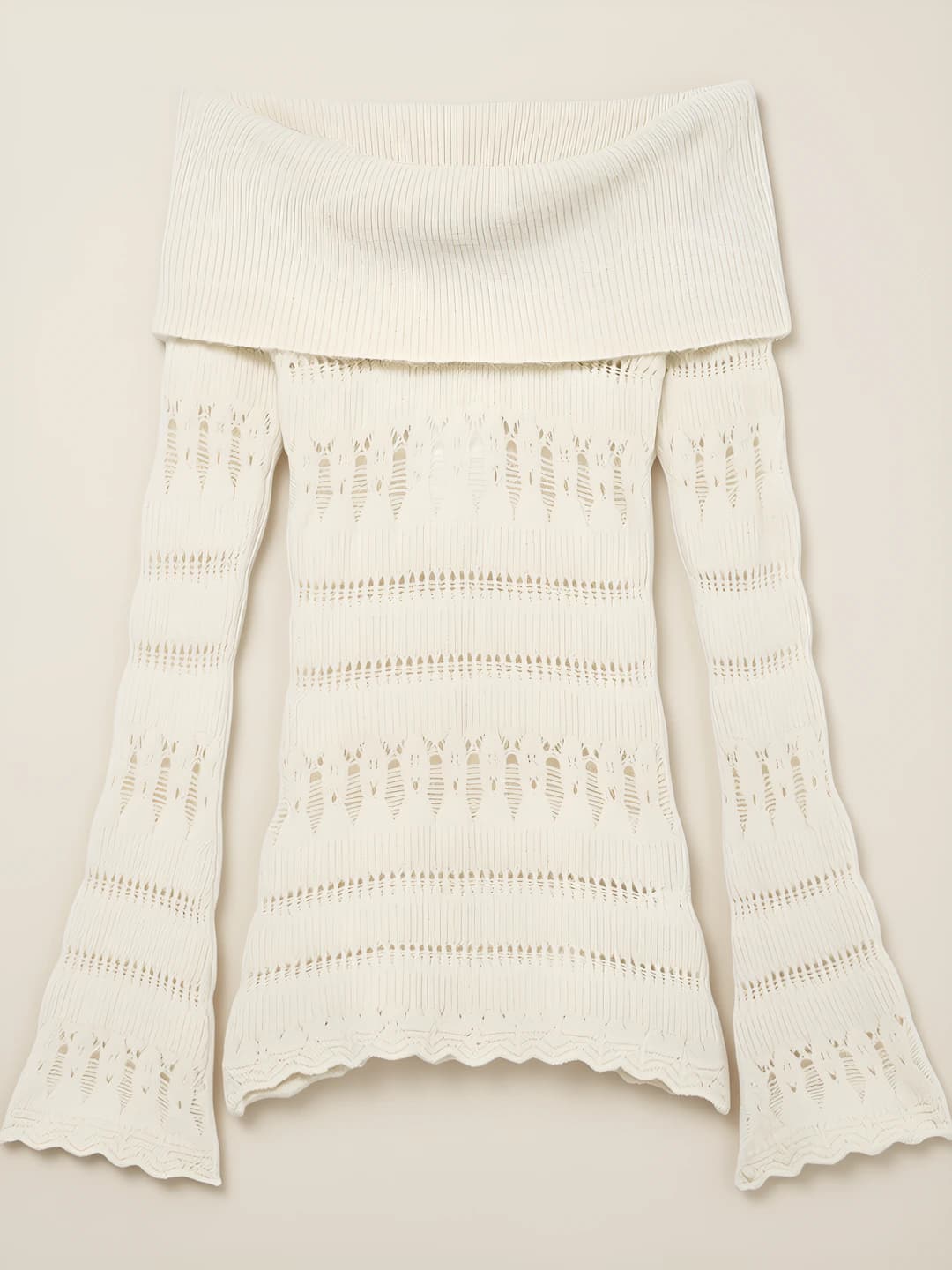 Cream-colored knit top