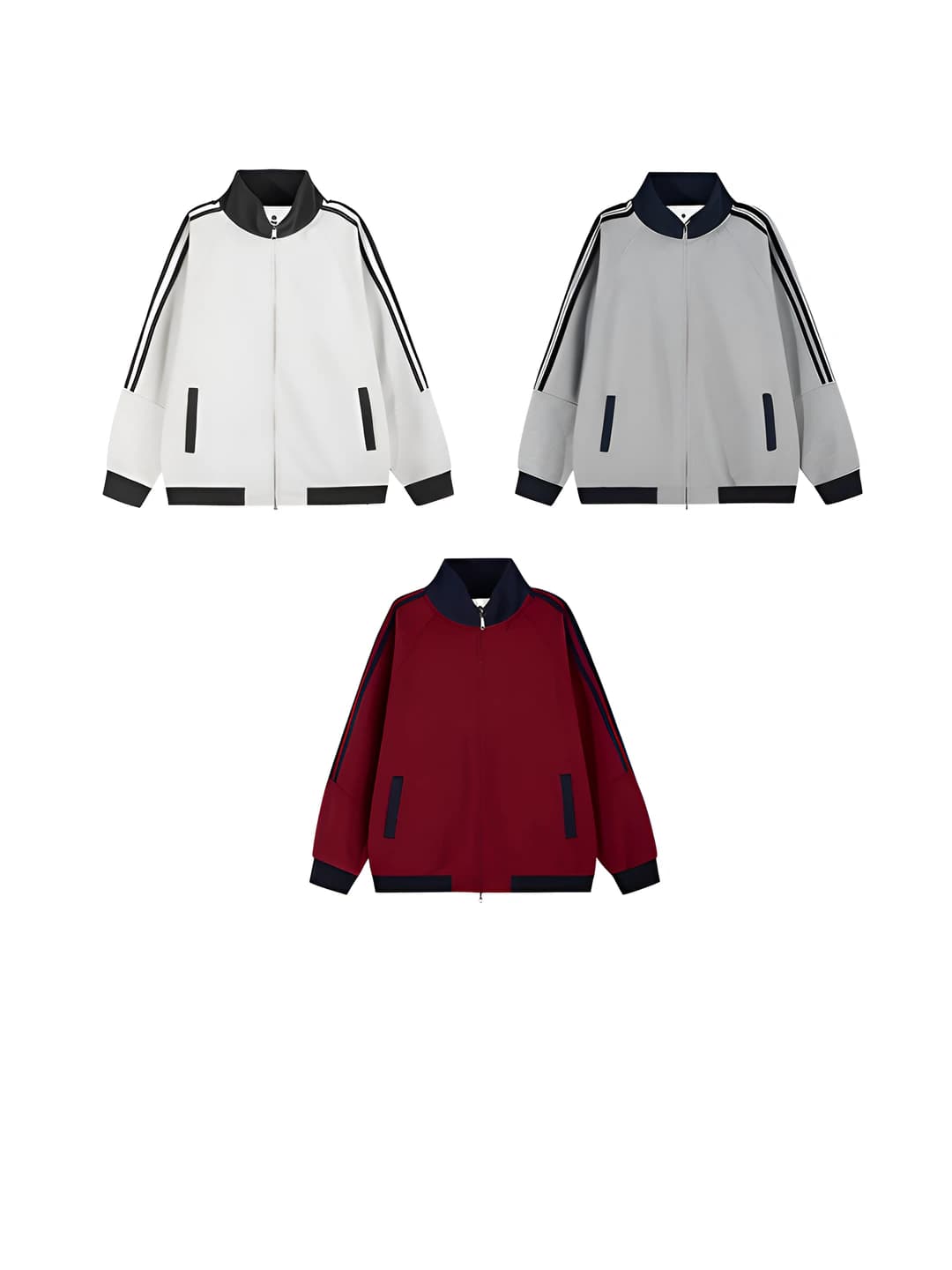 Women's zip-up cardigan sweatshirt, stand collar, loose fit, long sleeve, cropped, solid colour