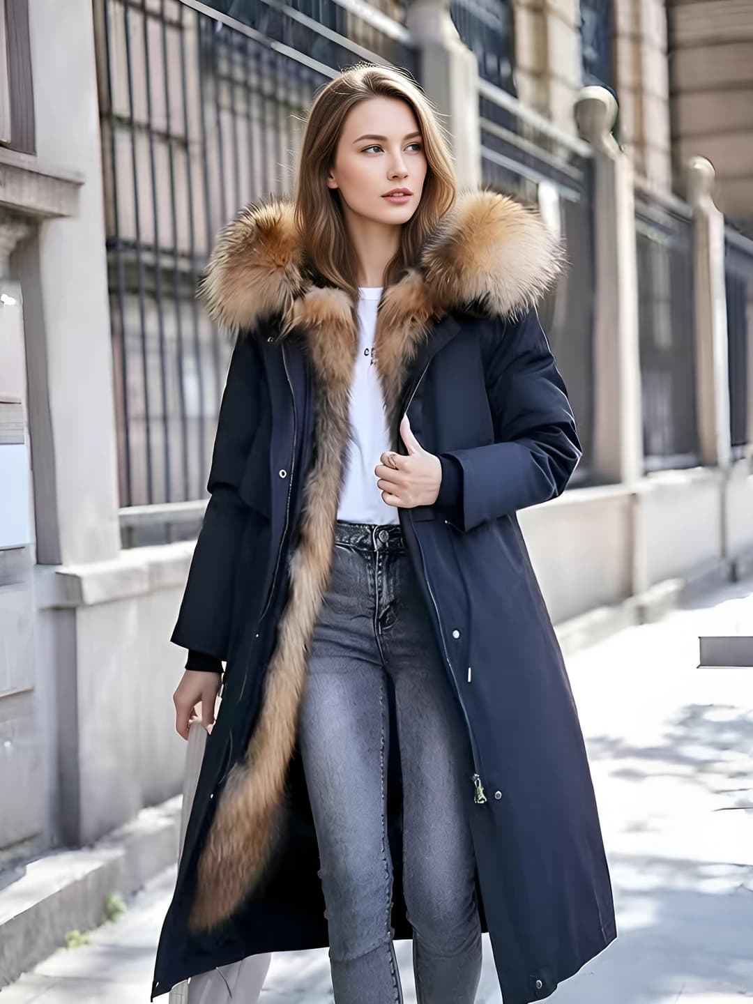 Black outer + yellow knee-length