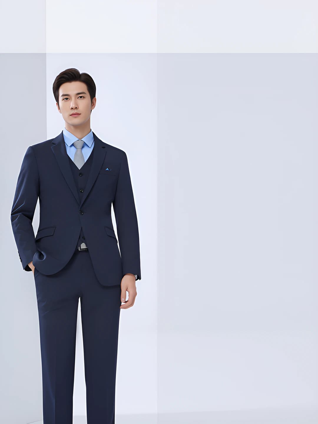 Navy men's suit + men's trousers