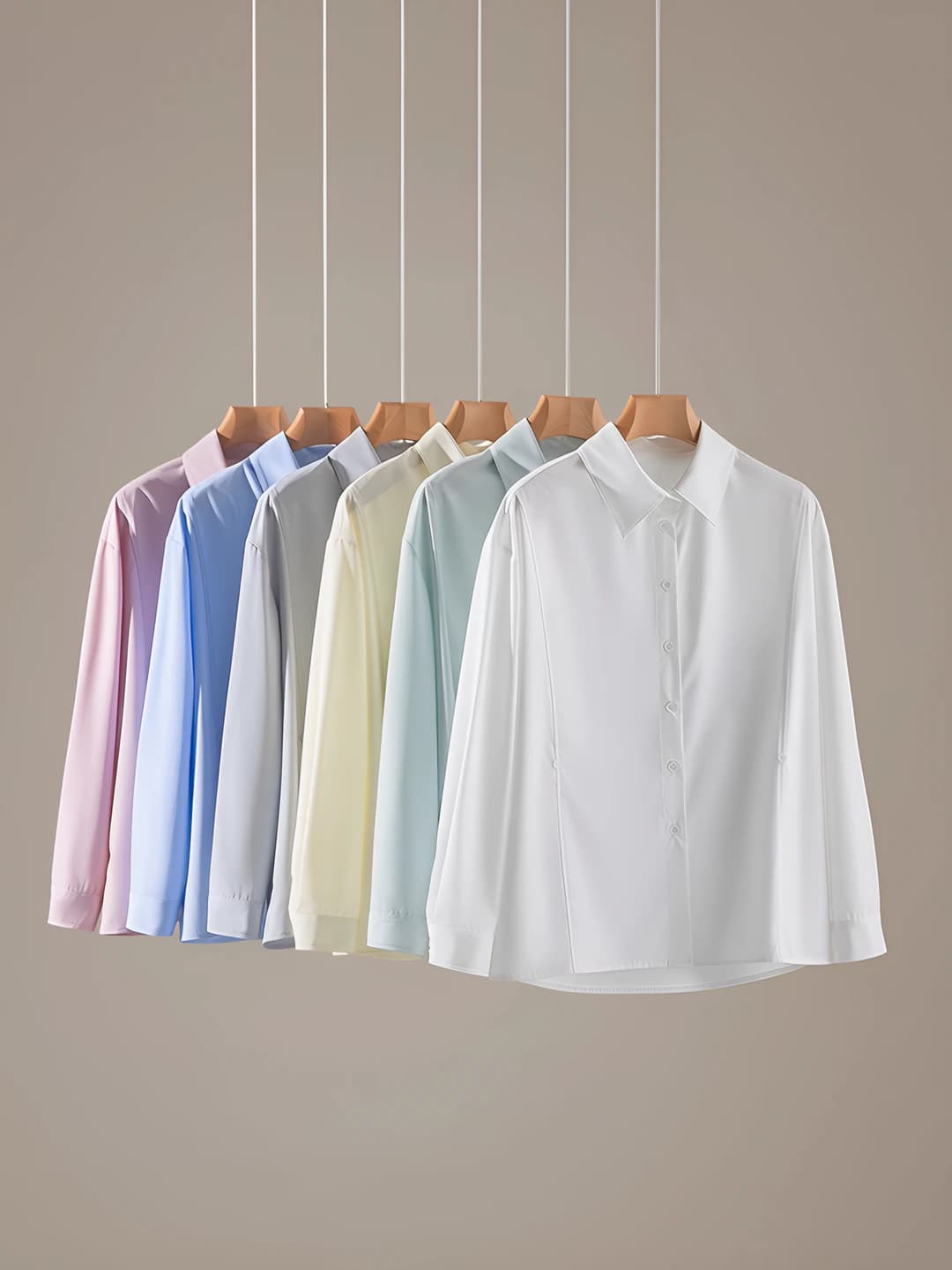 Ayollar uchun 2026 bahor uzun yengli bir rangli kundalik ko'ylak-shirt, qaytarma yoqa, bo'sh (oversize) kesim, 3D effekt