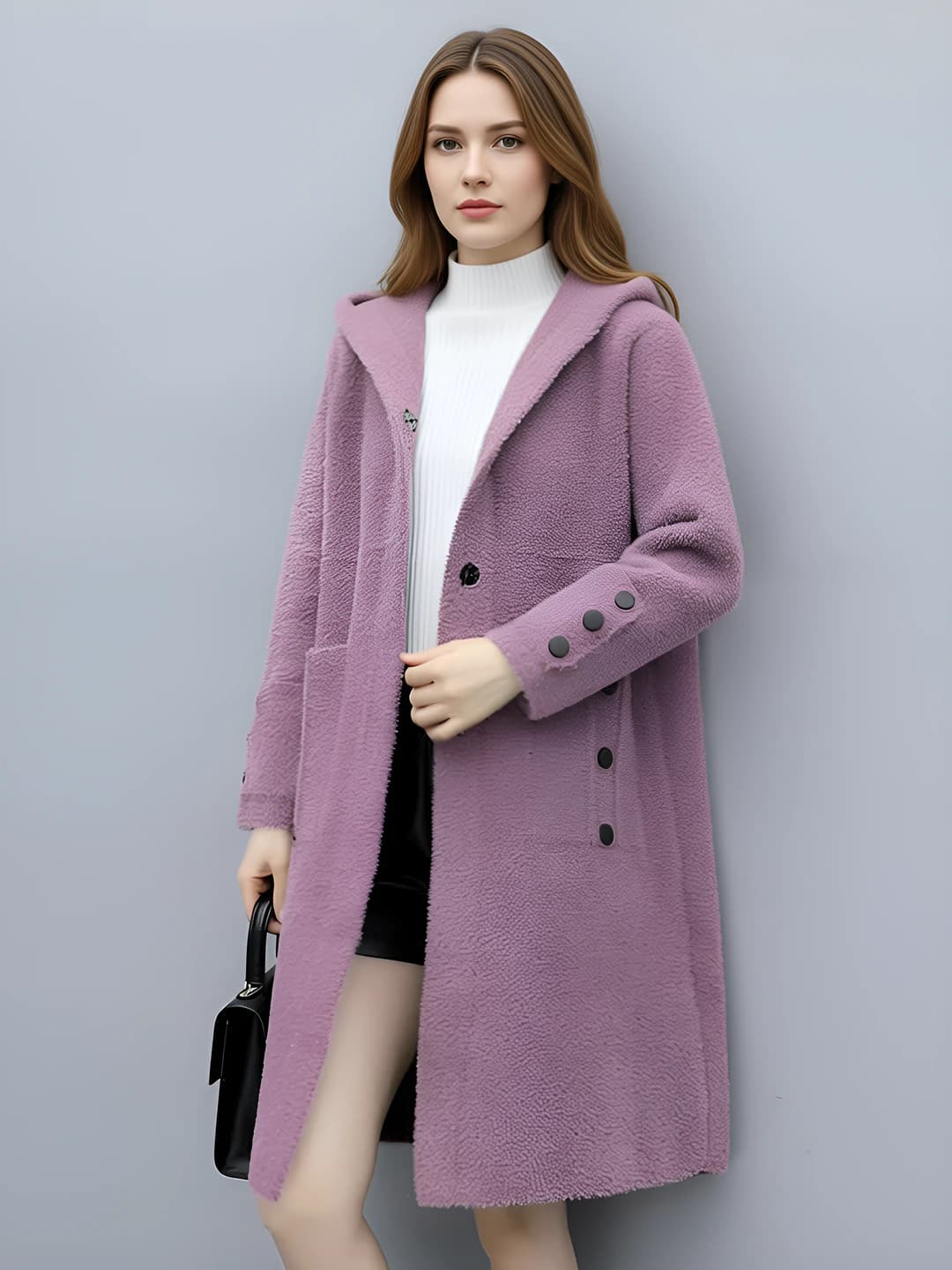 Light purple + sunflower fur collar