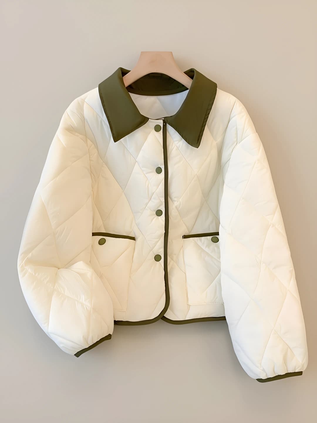 Women's winter padded jacket 2026, loose fit, cropped, lapel collar, long sleeve, thick