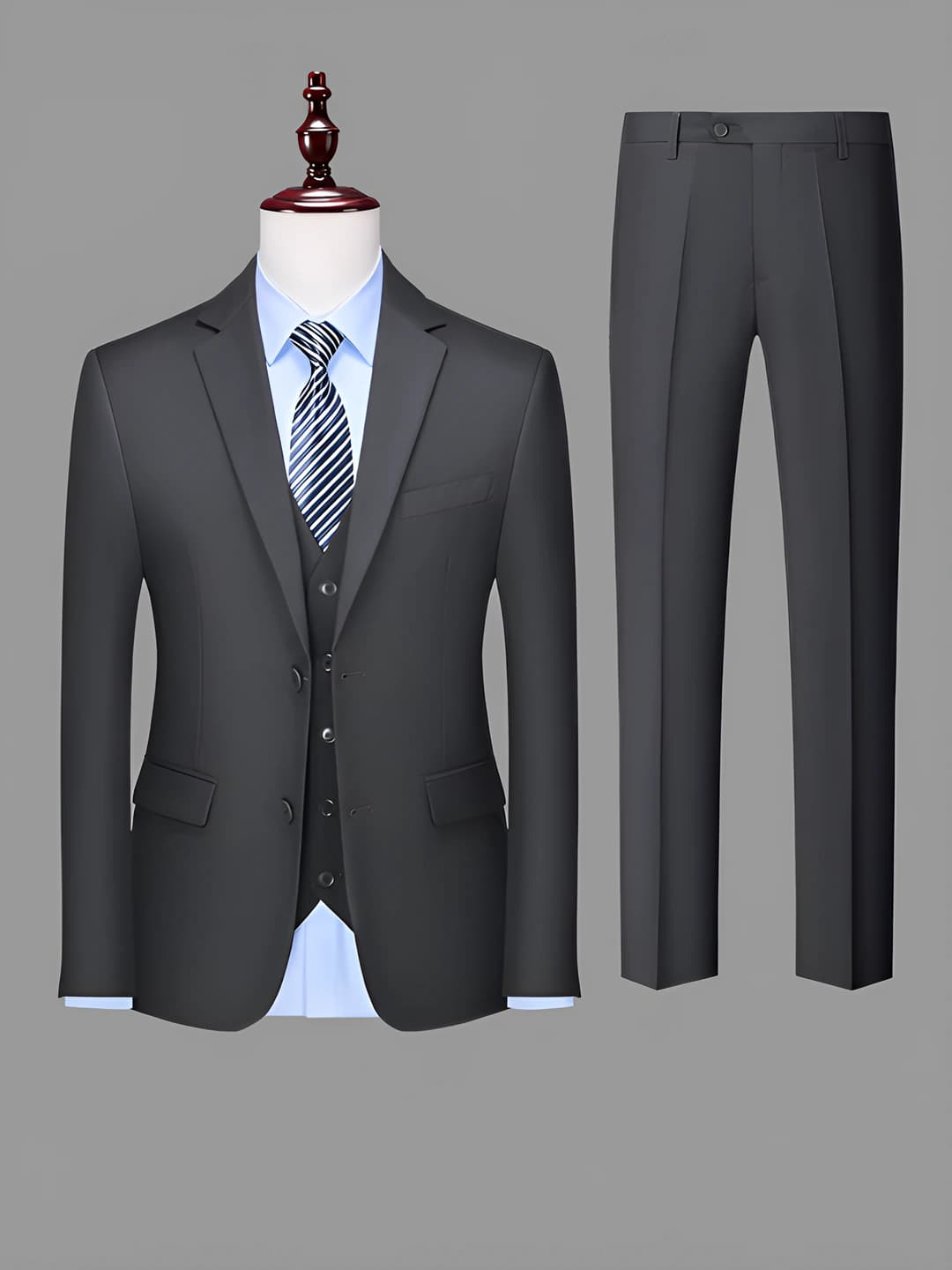 Dark grey suit + men's pants