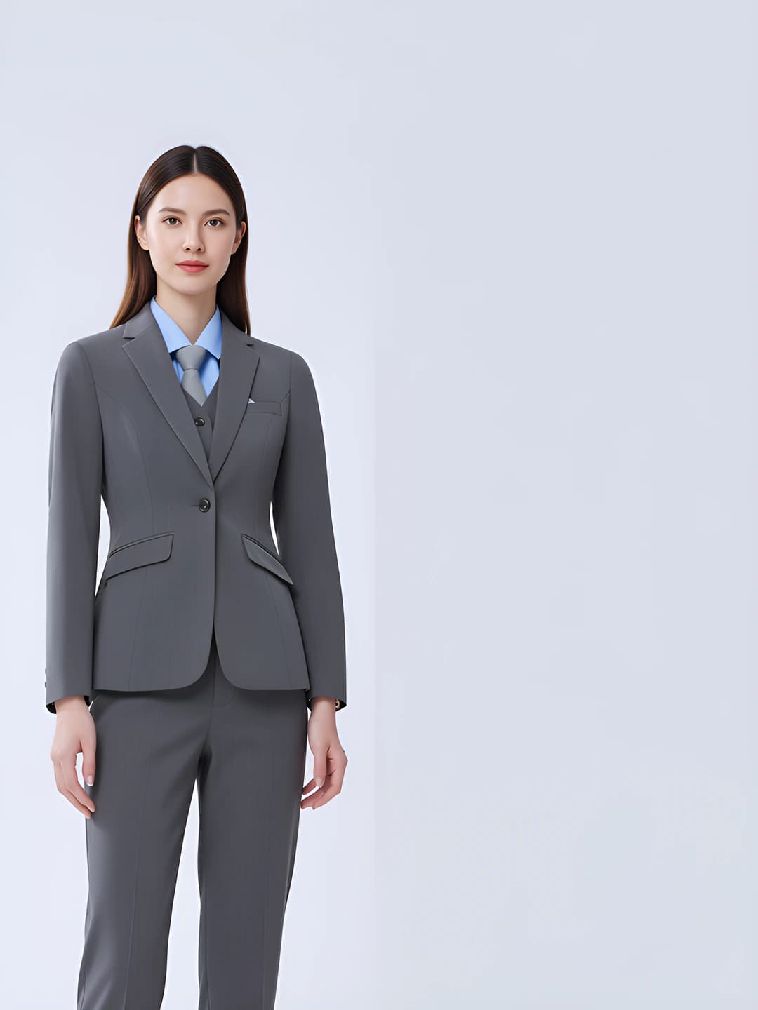 Medium gray women's suit + women's trousers