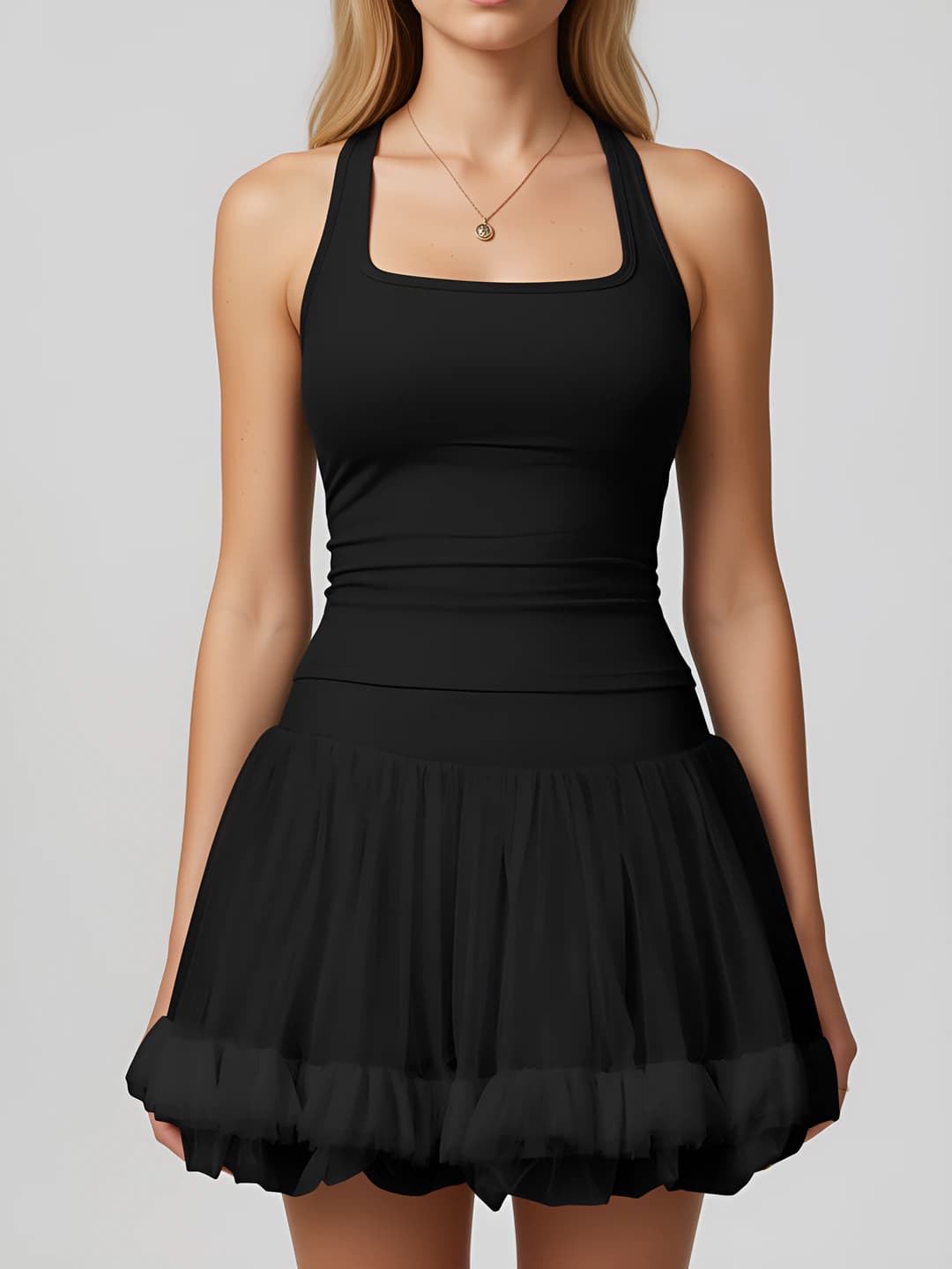 8819 vest + 2033 skirt - black