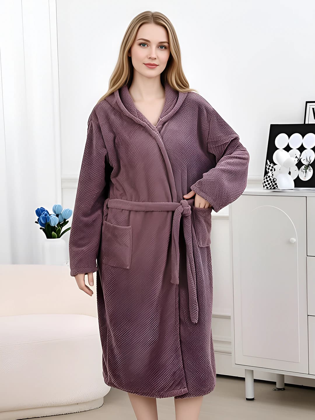 Red bean - hooded robe