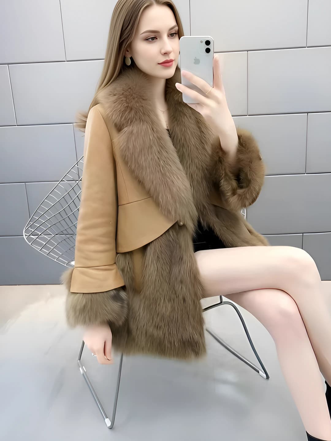 Women's winter Korean style mid-length long sleeve blazer collar 3D pattern padded jacket