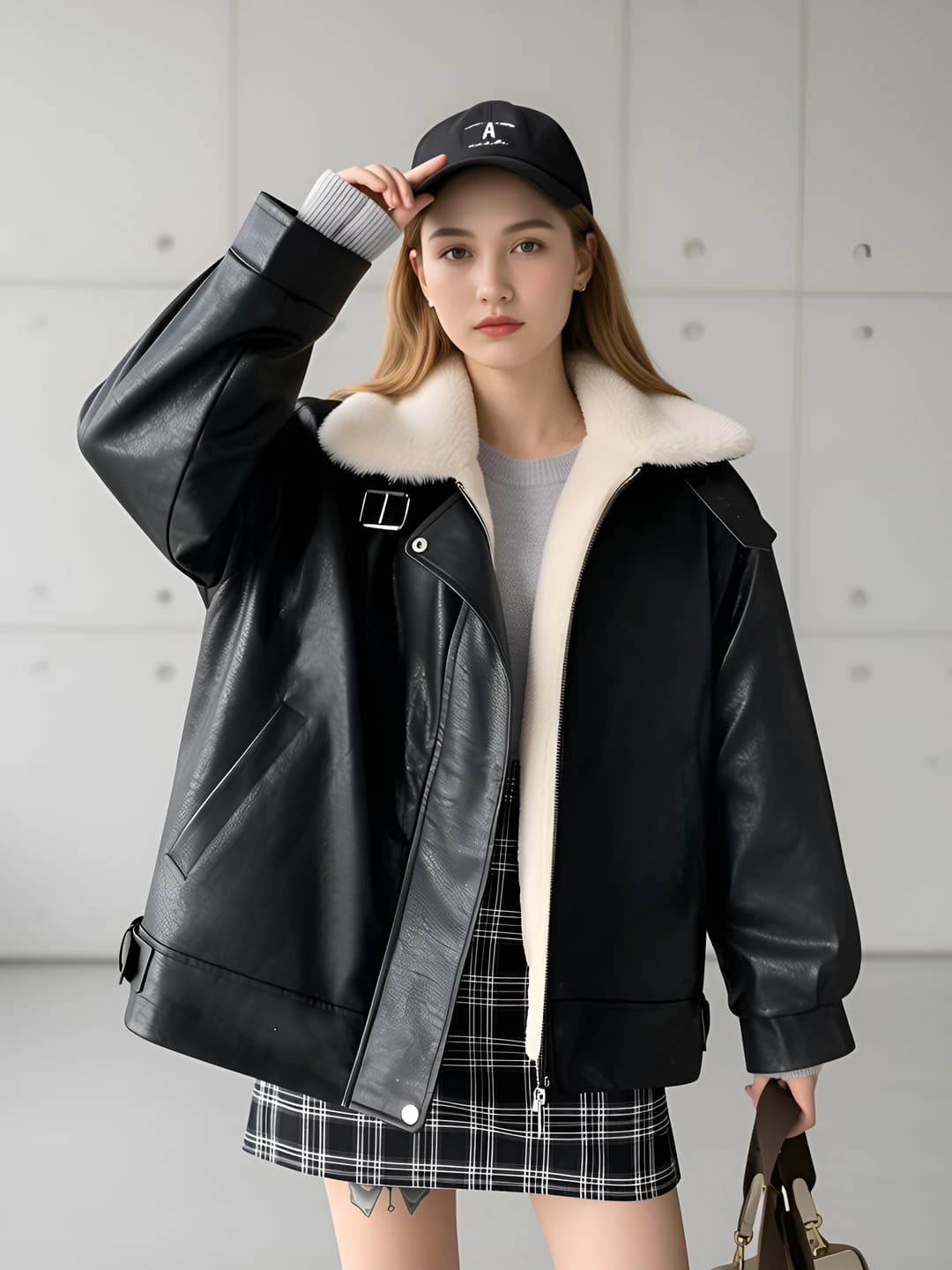 Black, fleece lined
