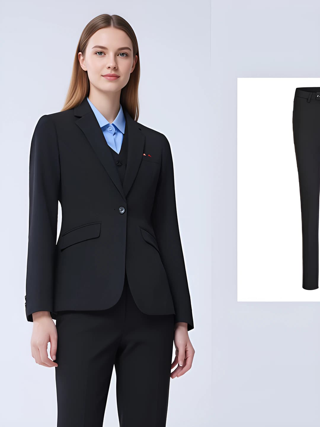 Black women's suit + women's trousers