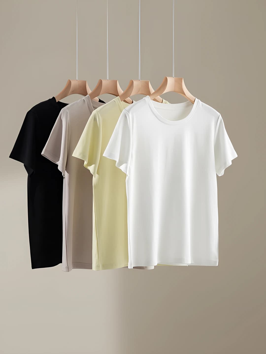 Women's breathable crew neck short sleeve solid colour casual t-shirt