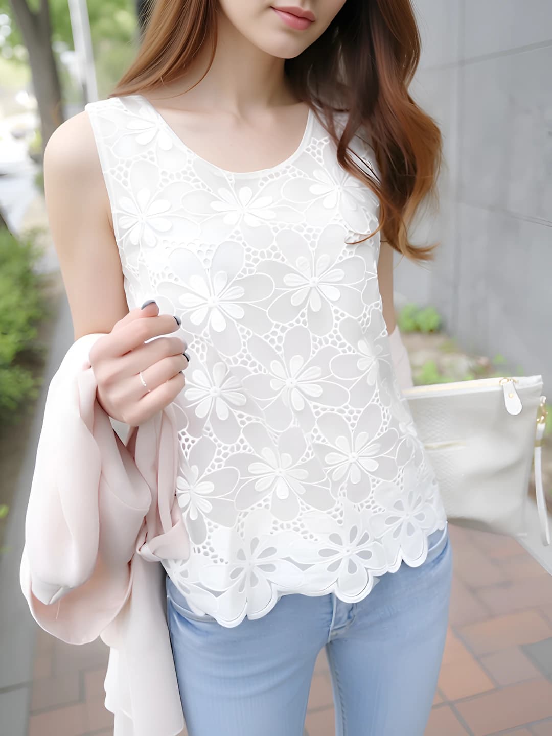 White Ruffled Blouse