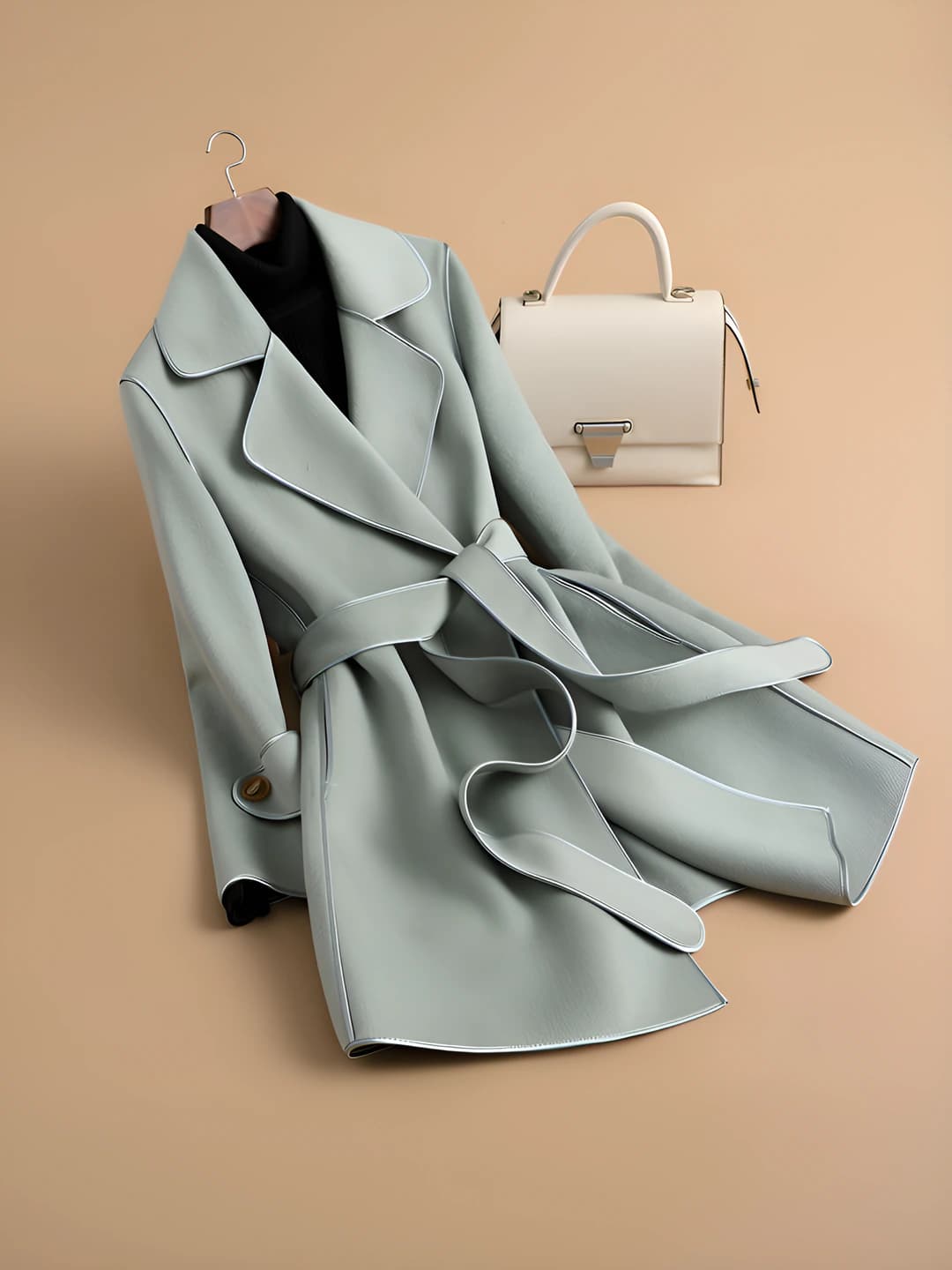 Women's cashmere coat, Korean style, mid-length, autumn-winter 2026, for petite