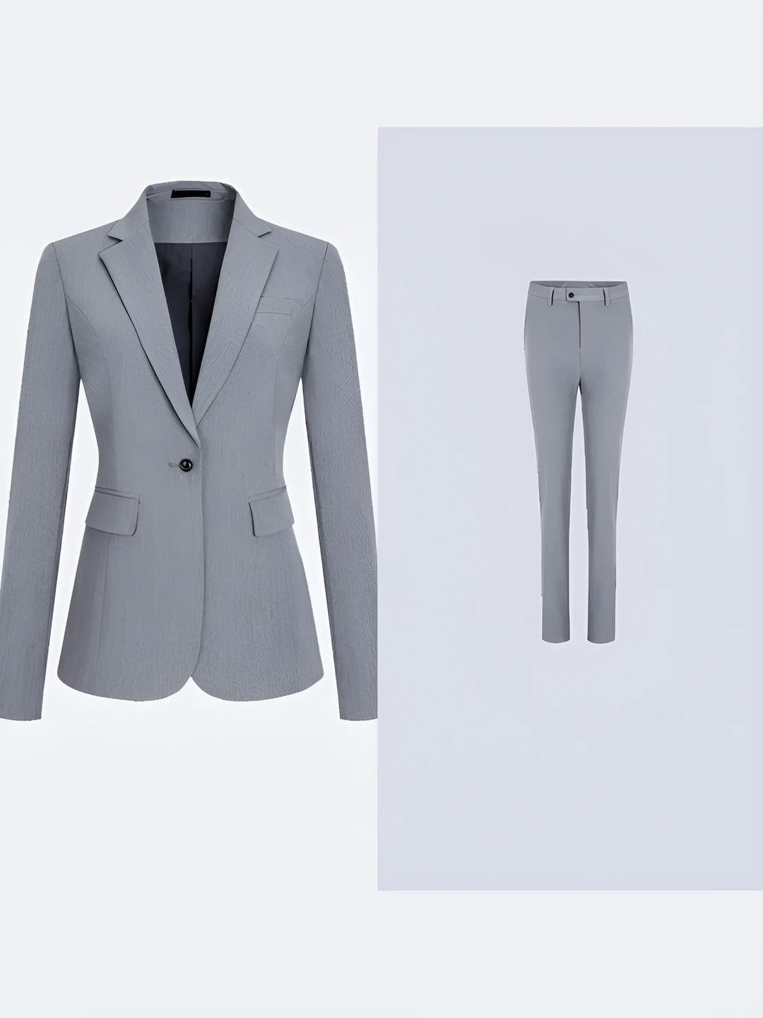 Light gray women's suit + women's trousers