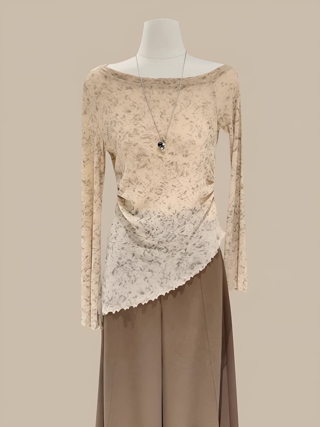 Women's Korean style retro knitted top, long sleeve, slim fit, slimming, autumn-winter