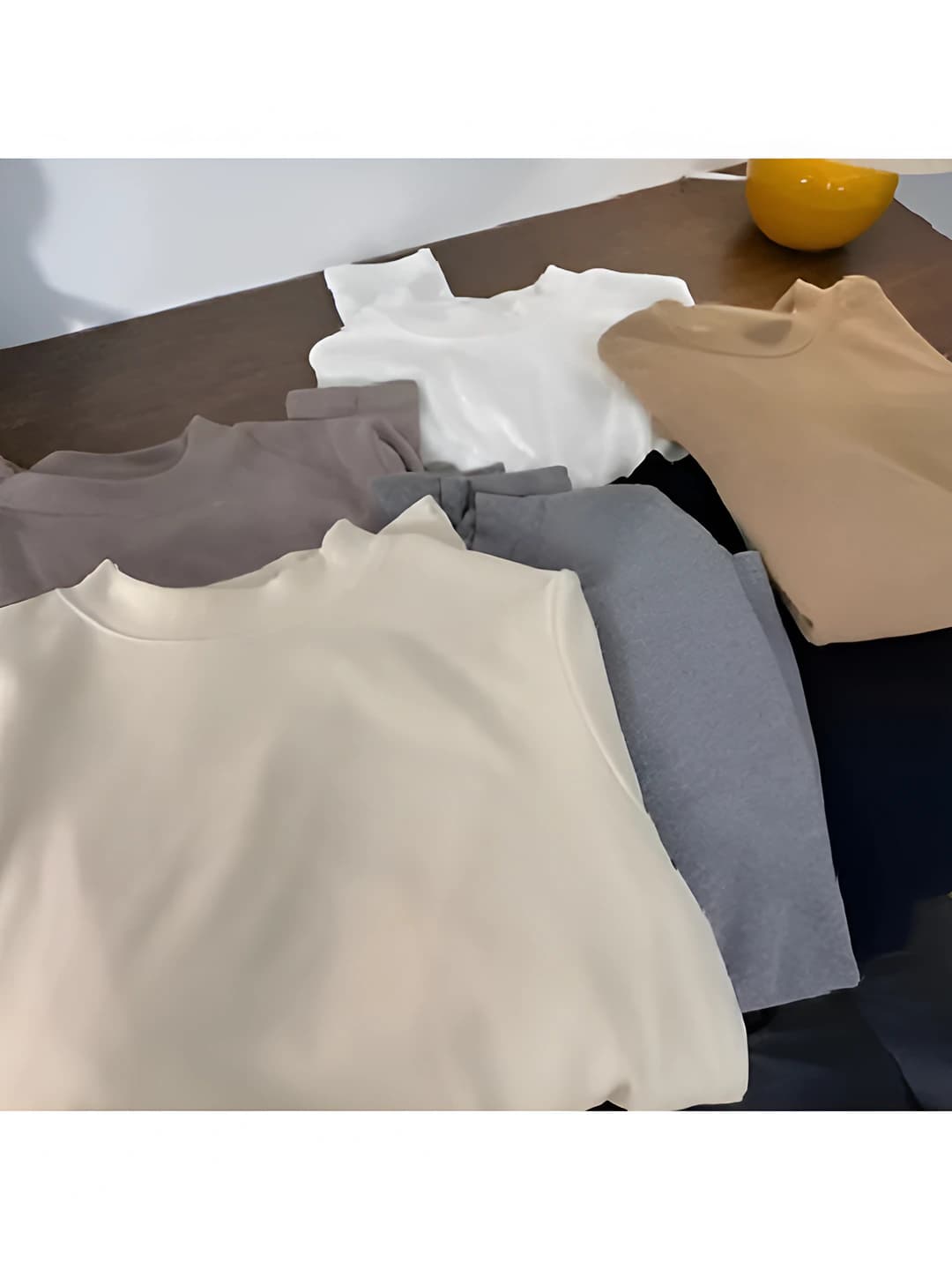 Women's warm long-sleeve base top in Korean style, 2026 autumn-winter, crew neck, slim fit, stretch, 90-95% polyester