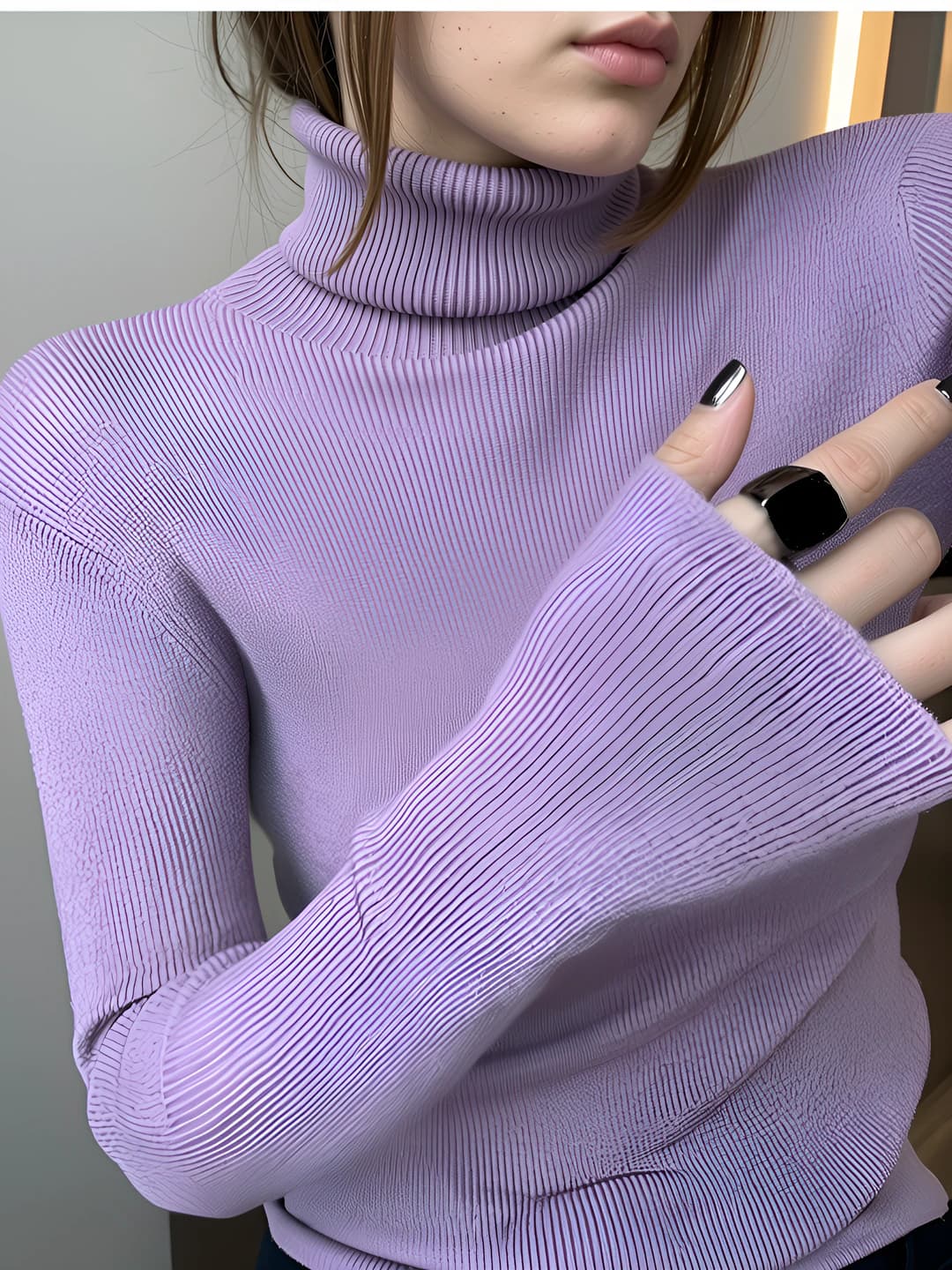 Light purple + sunflower fur collar