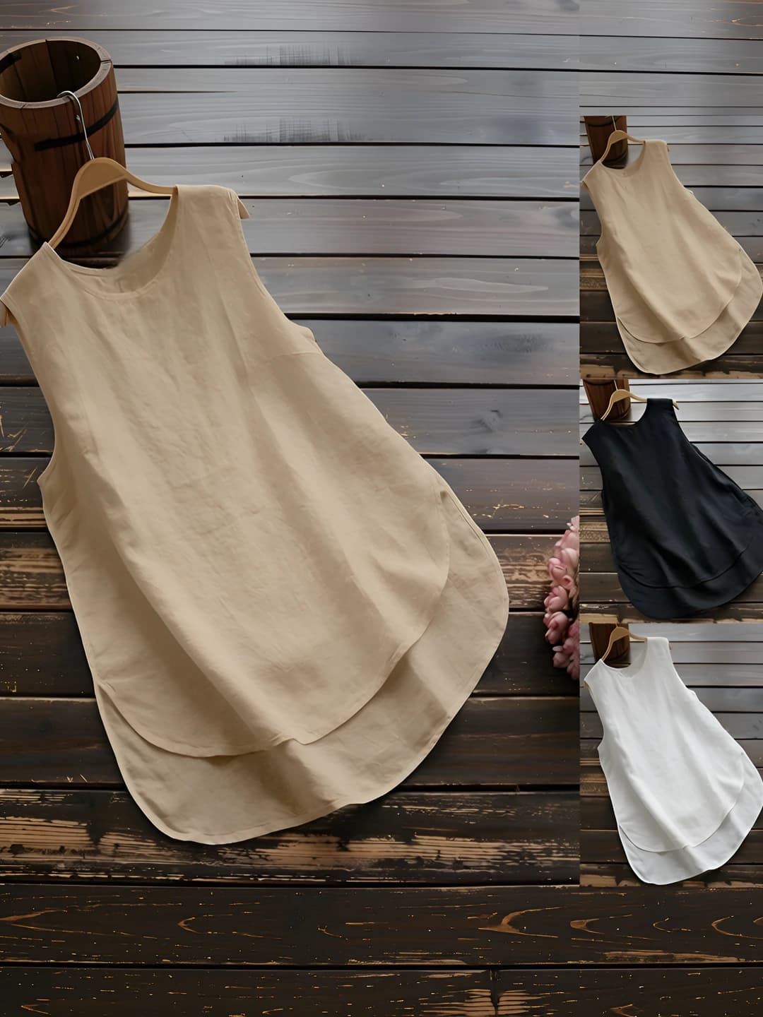 Ayollar uchun yozgi bir rangli kundalik mayka, bo'sh (oversize) kesim, elastik poliester mato