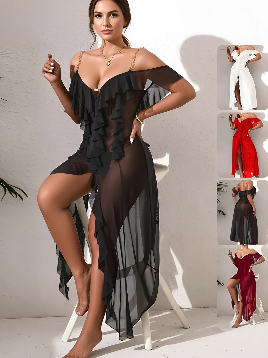 Women's breathable, ultra-thin nightgown, sleeveless, long skirt, for summer, spring, autumn