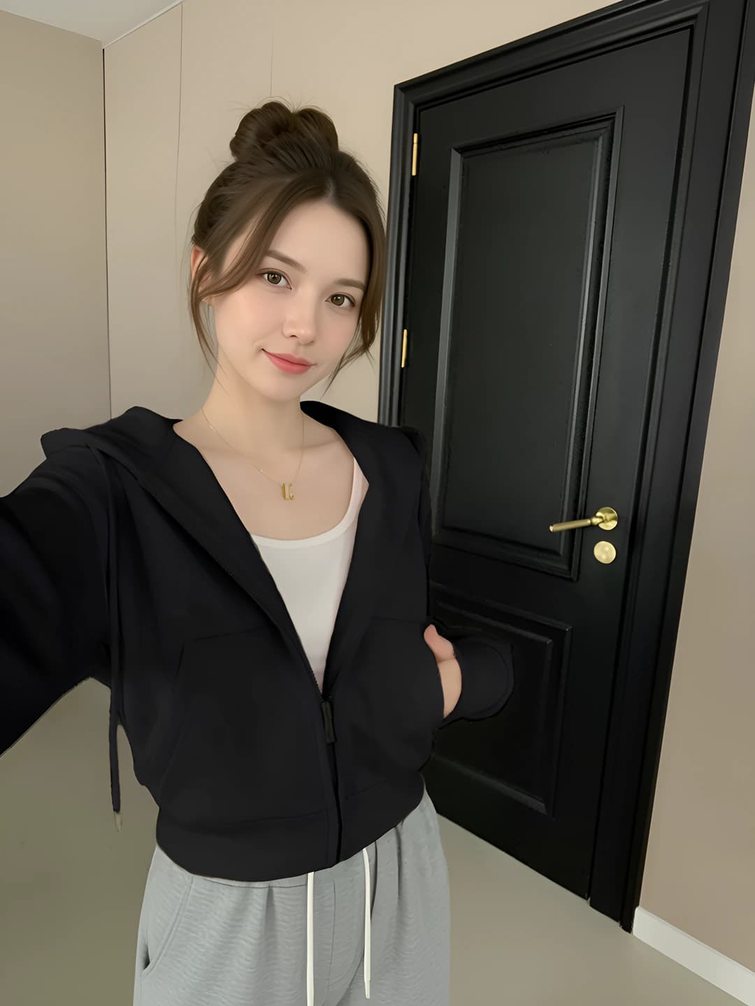 Short - Night sky black, fleece