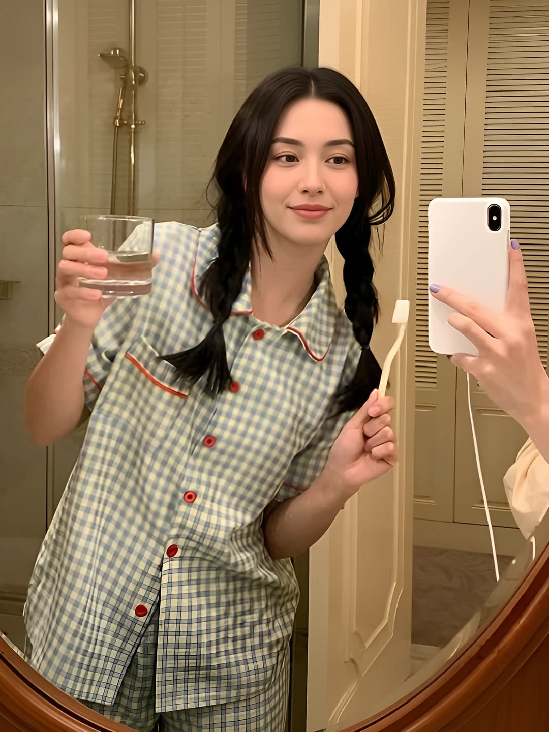 Red & blue plaid print
