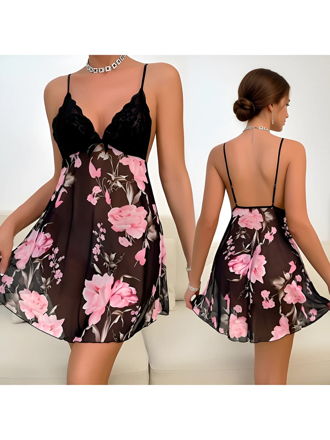 609 Black floral